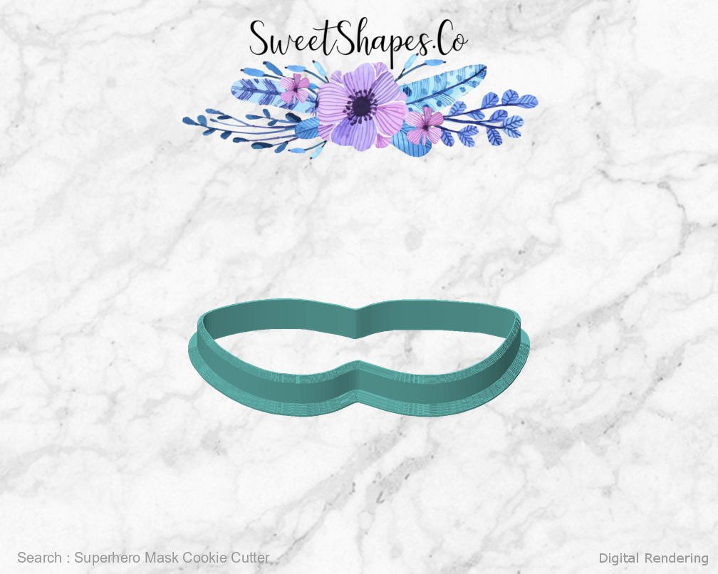 Superhero Mask Cookie Cutter — front view