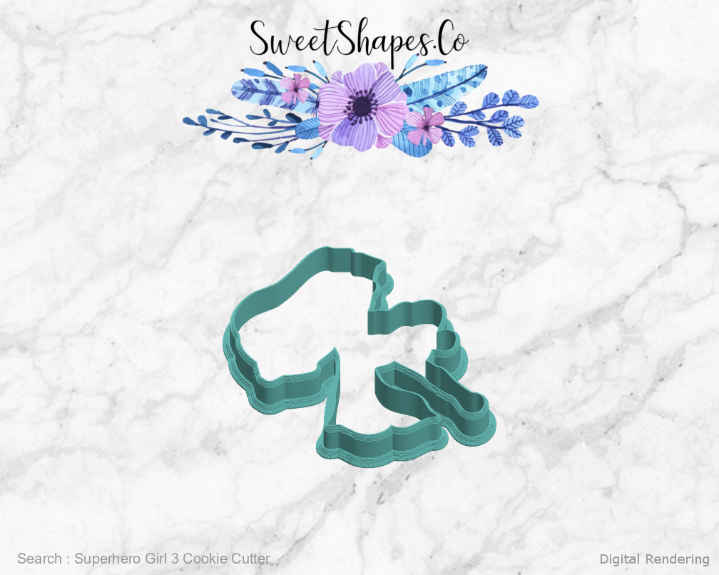 Superhero Girl 3 Cookie Cutter — left view