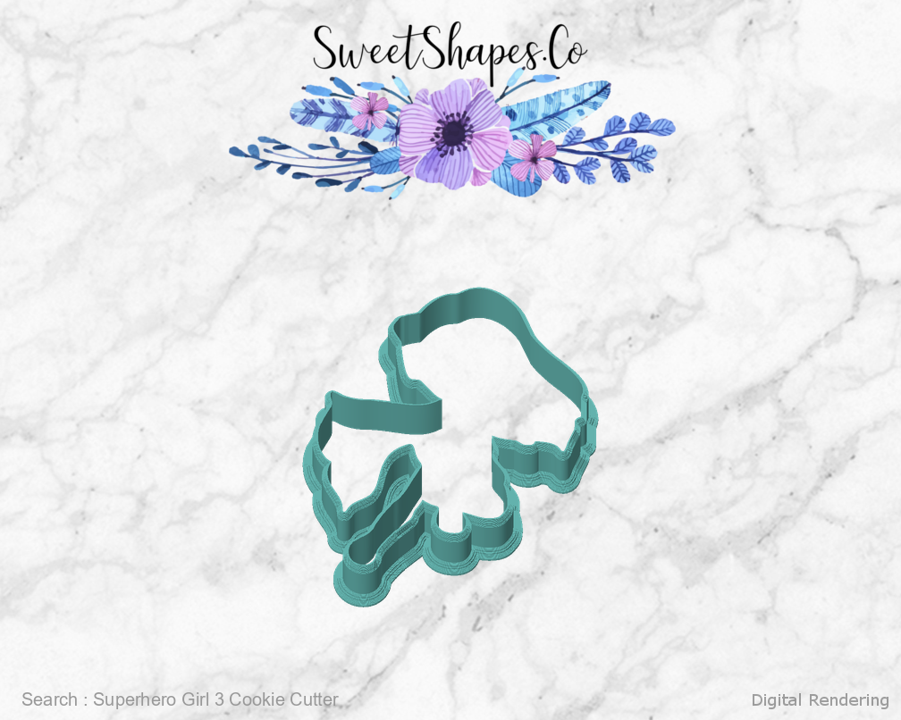 Superhero Girl 3 Cookie Cutter — front view