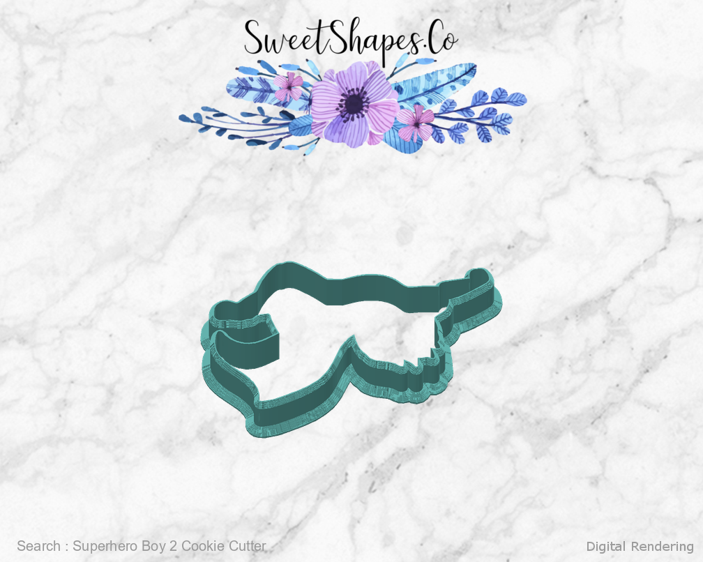 Superhero Boy 2 Cookie Cutter — back view