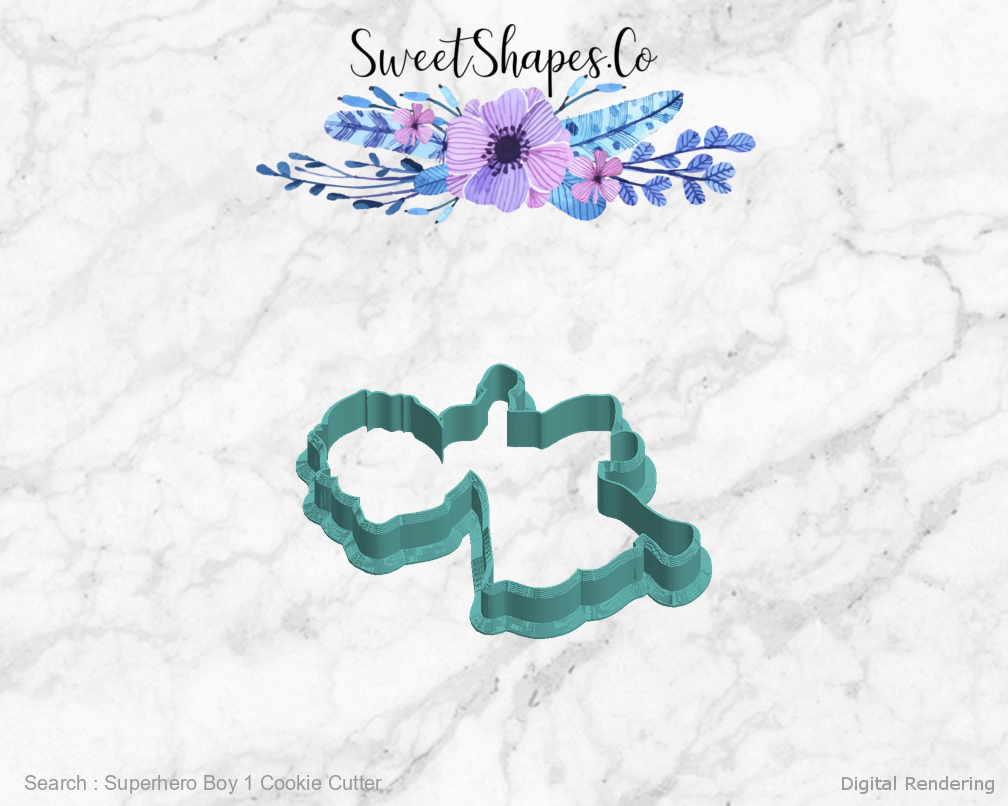 Superhero Boy 1 Cookie Cutter — left view