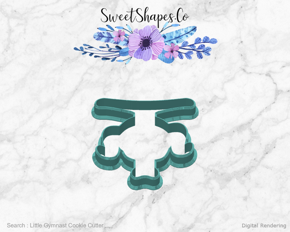 Little Gymnast Cookie Cutter — back view