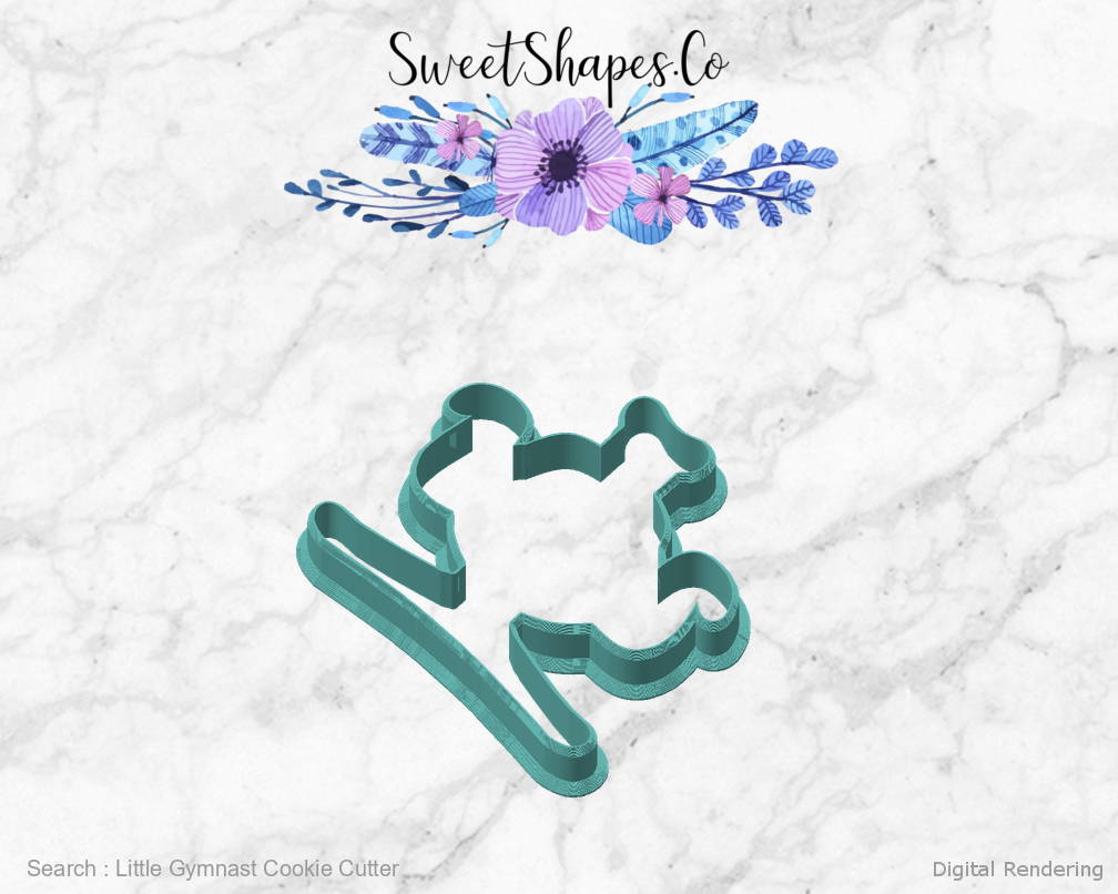Little Gymnast Cookie Cutter — angled front view