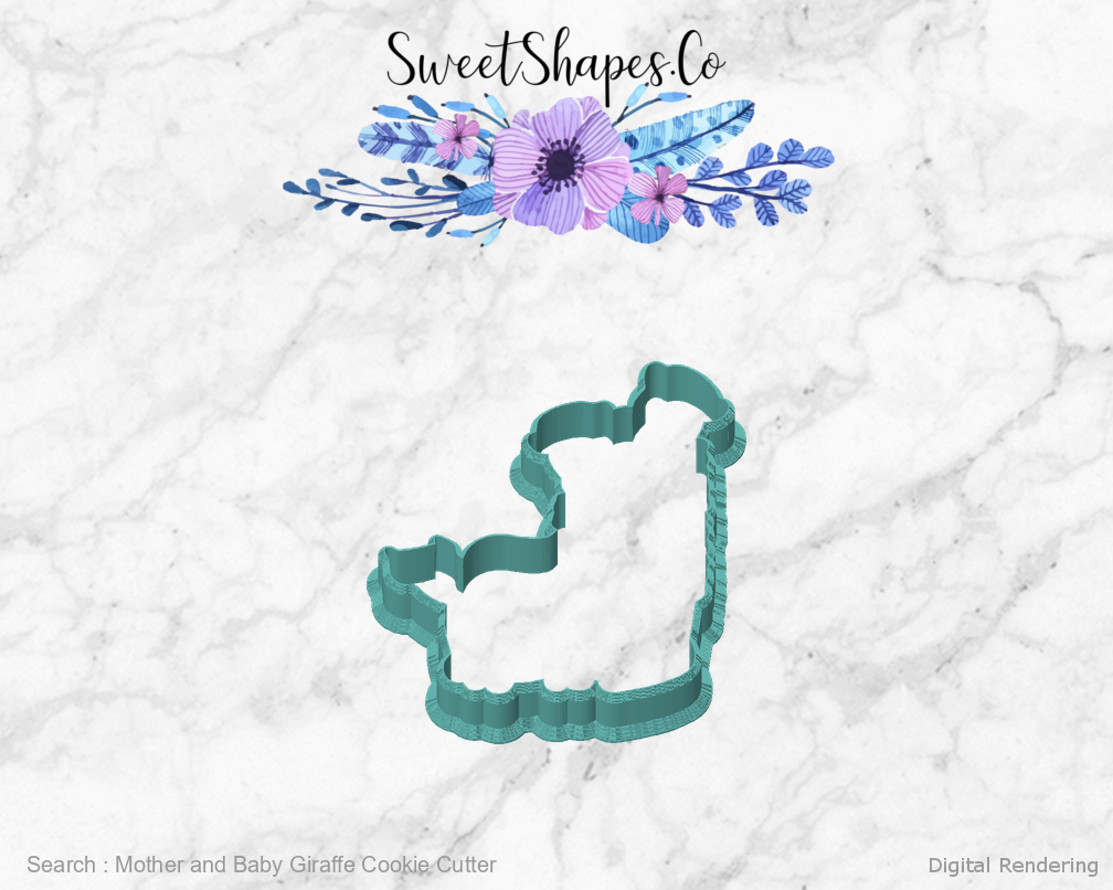 Mother and Baby Giraffe Cookie Cutter — front view