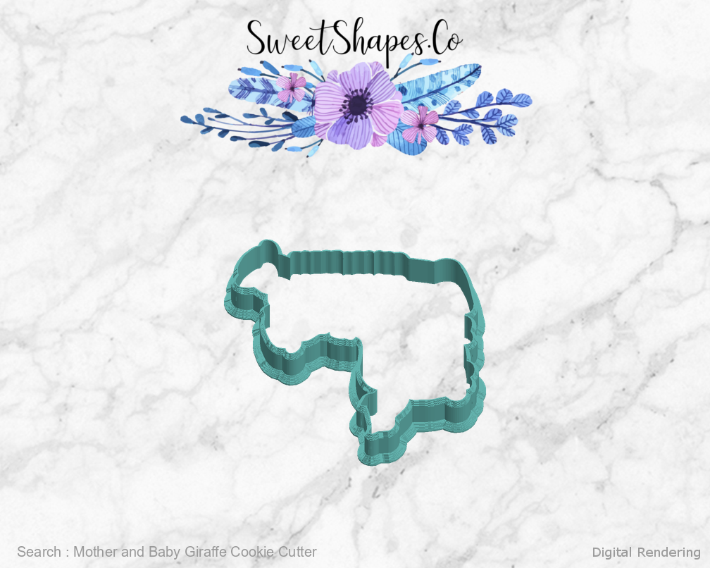 Mother and Baby Giraffe Cookie Cutter — left view
