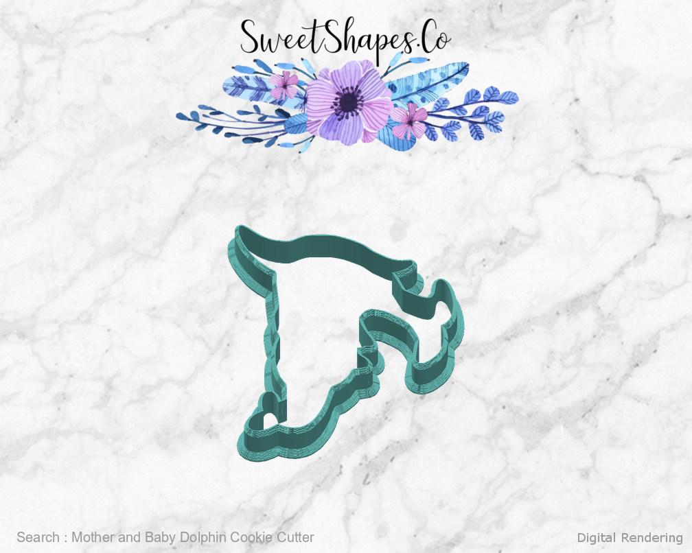Mother and Baby Dolphin Cookie Cutter — right view