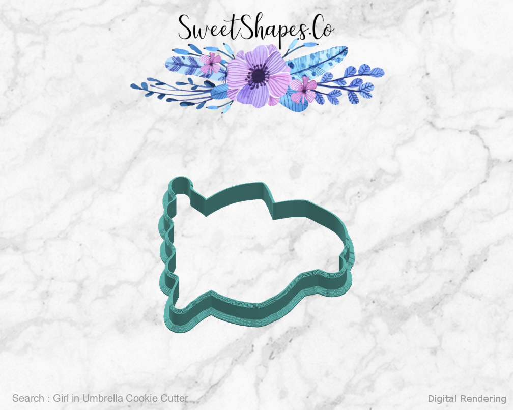 Girl in Umbrella Cookie Cutter — right view
