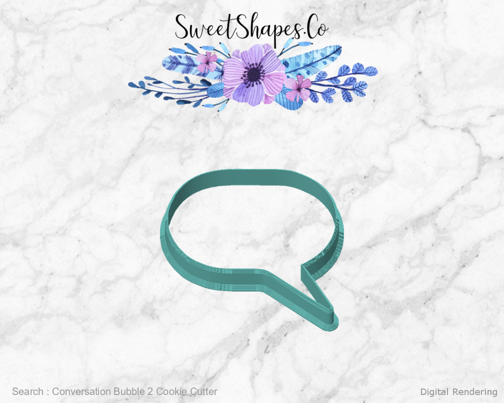 Conversation Bubble 2 Cookie Cutter — front view