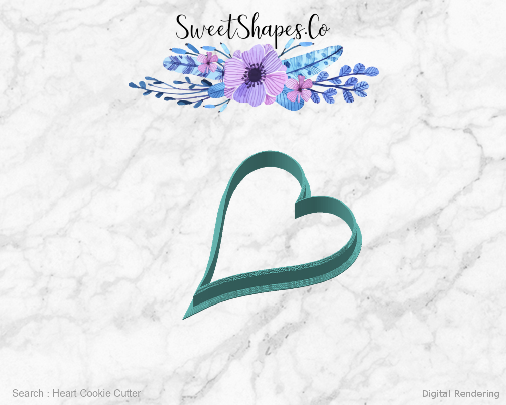 Heart Cookie Cutter — angled front view