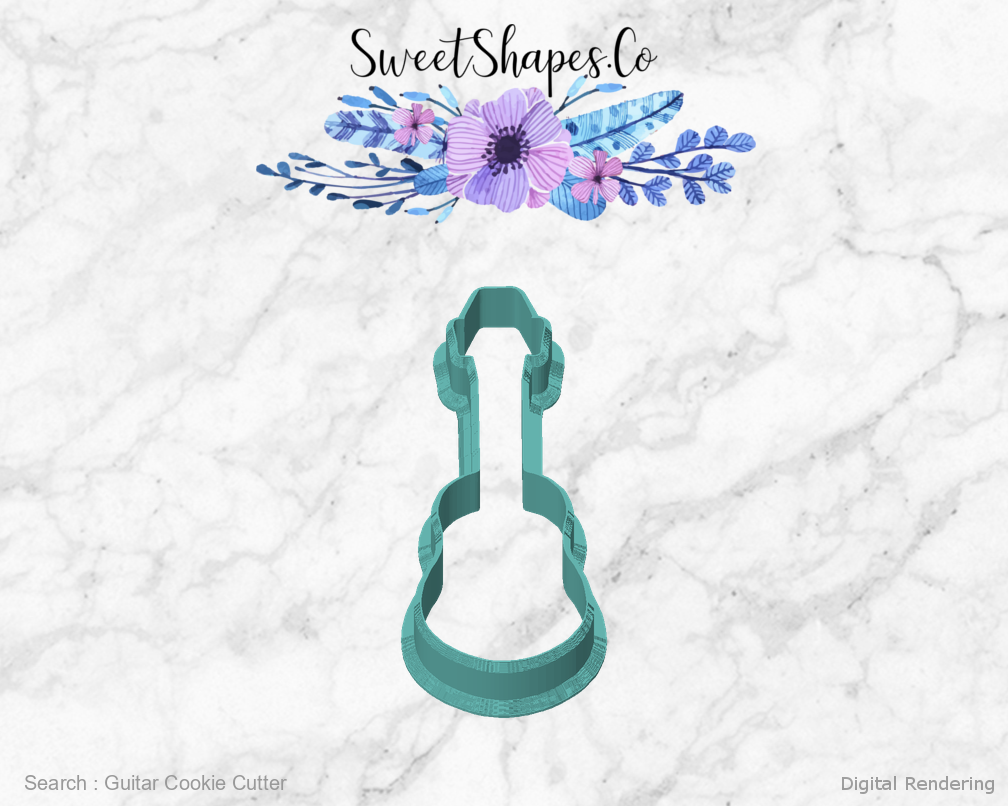 Guitar Cookie Cutter — front view