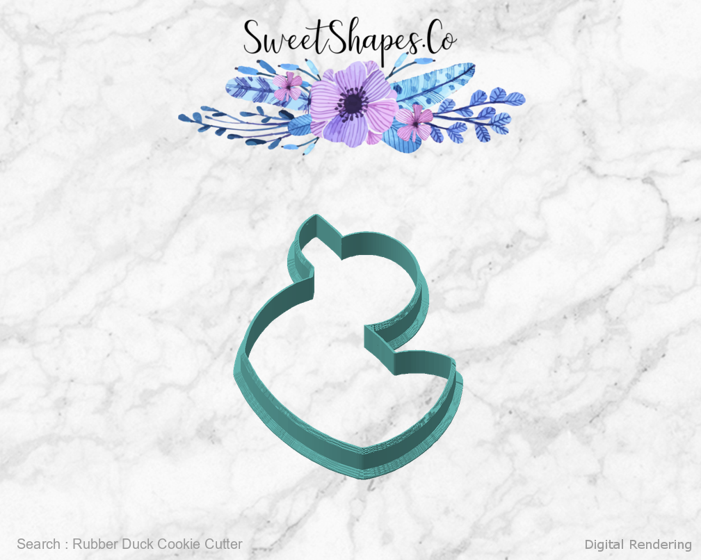 Rubber Duck Cookie Cutter — angled front view
