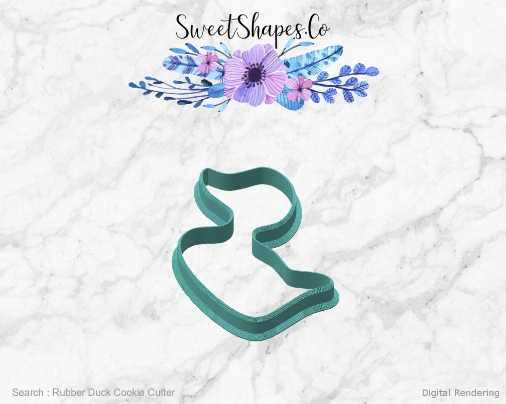 Rubber Duck Cookie Cutter — angled front view