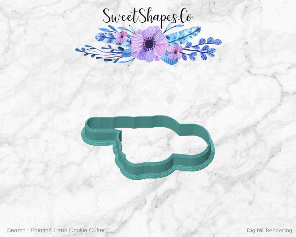 Pointing Hand Cookie Cutter — front view