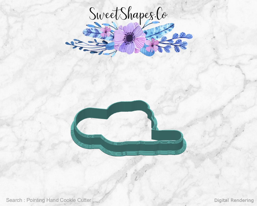 Pointing Hand Cookie Cutter — back view
