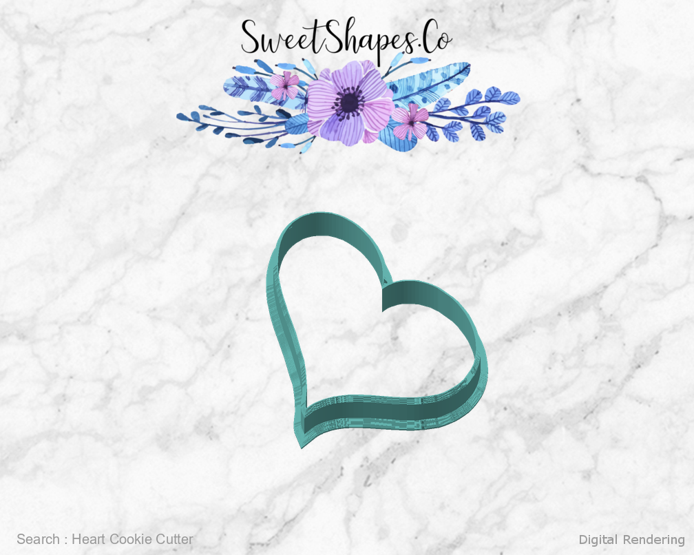 Heart Cookie Cutter — angled front view