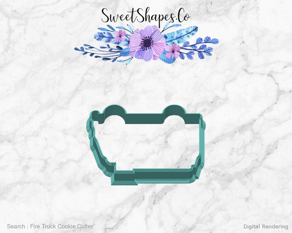 Fire Truck Cookie Cutter — back view