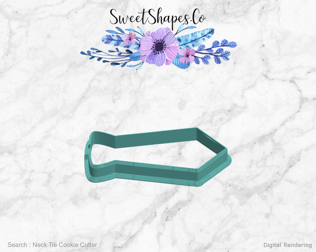 Neck Tie Cookie Cutter — left view