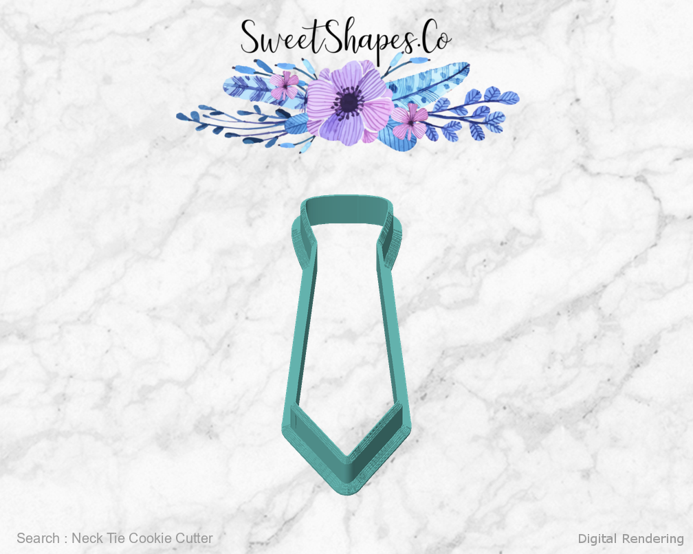 Neck Tie Cookie Cutter — front view