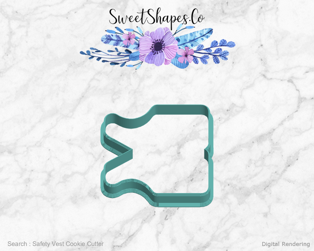 Safety Vest Cookie Cutter — left view