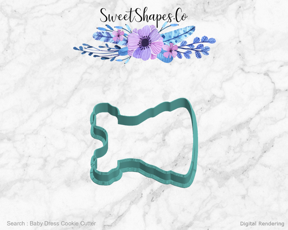 Baby Dress Cookie Cutter — left view