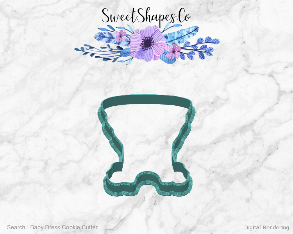 Baby Dress Cookie Cutter — back view