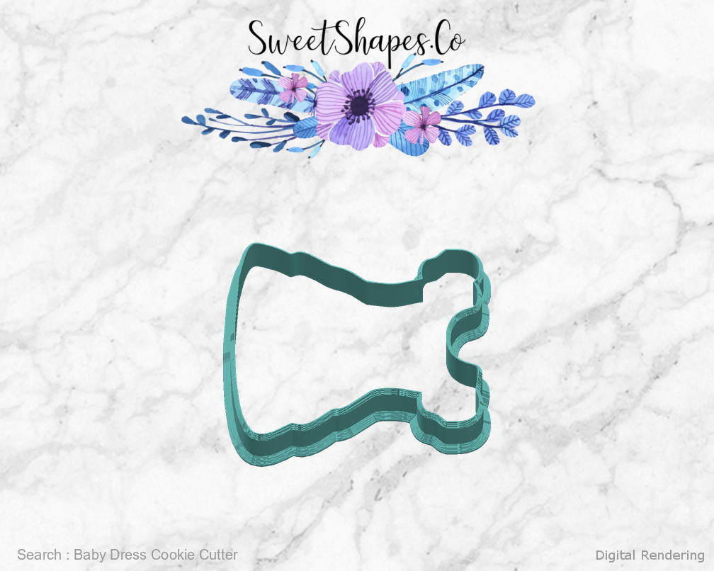 Baby Dress Cookie Cutter — right view