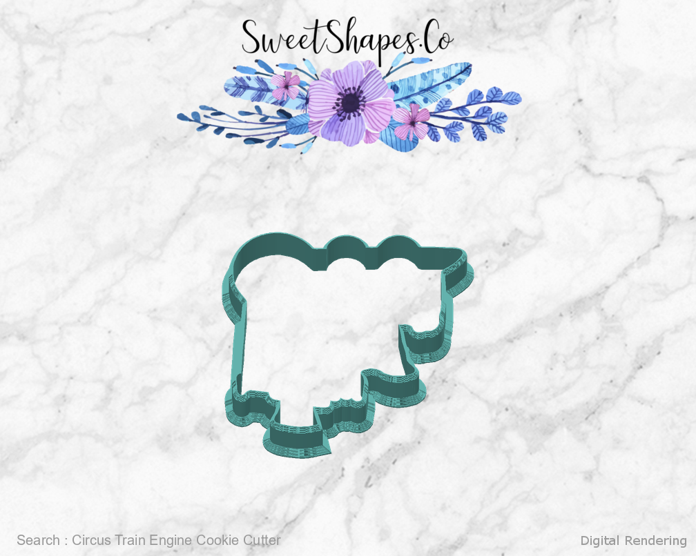 Circus Train Engine Cookie Cutter — back view