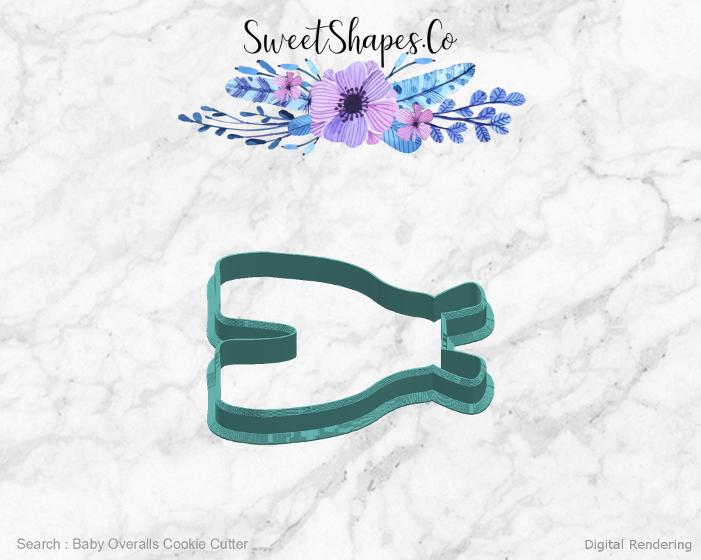 Baby Overalls Cookie Cutter — right view