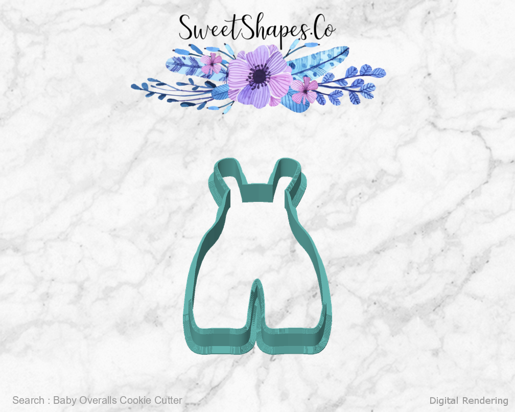 Baby Overalls Cookie Cutter — front view