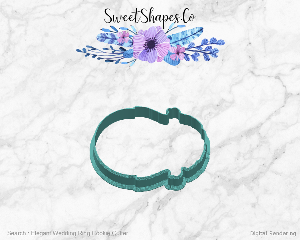 Elegant Wedding Ring Cookie Cutter — right view