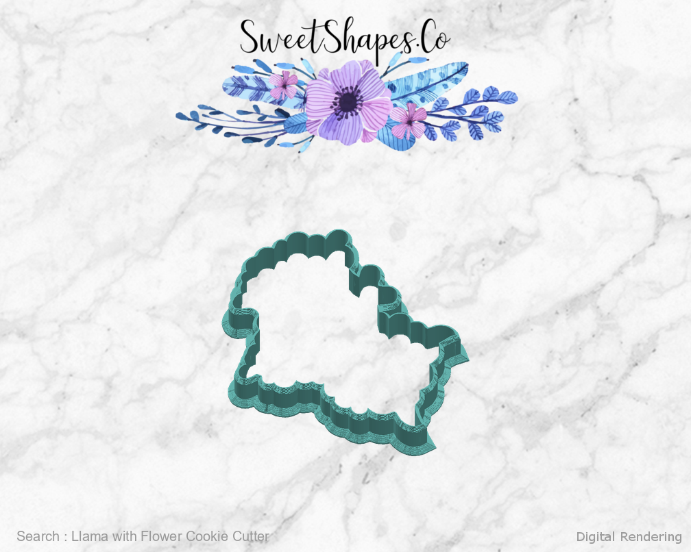 Llama with Flower Cookie Cutter — right view
