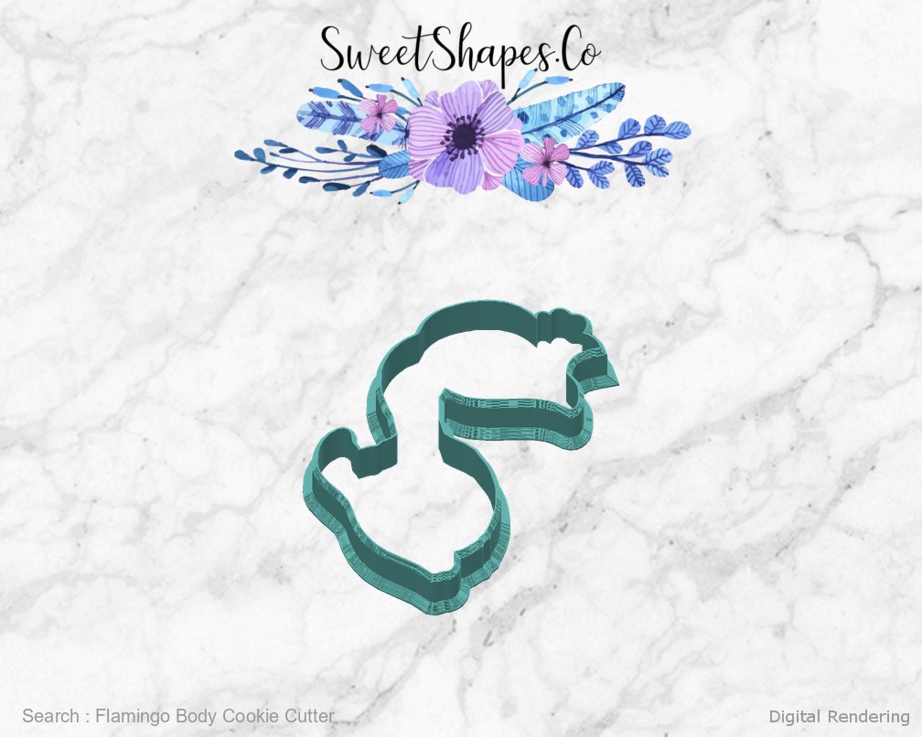 Flamingo Body Cookie Cutter — back view