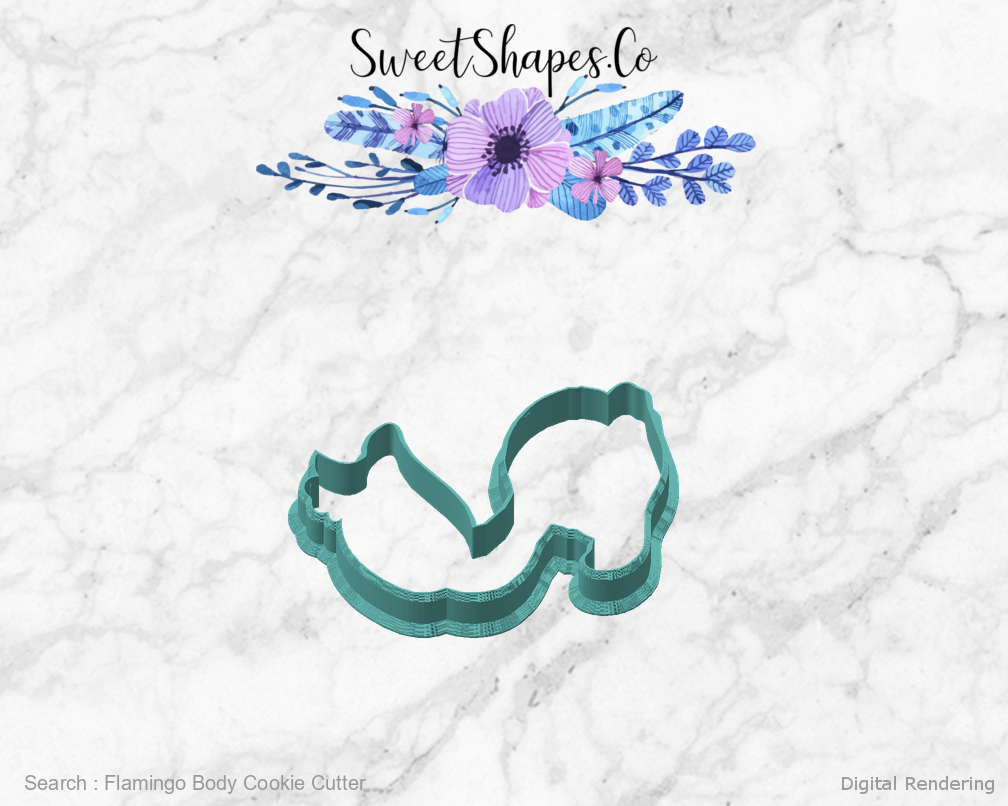 Flamingo Body Cookie Cutter — angled front view