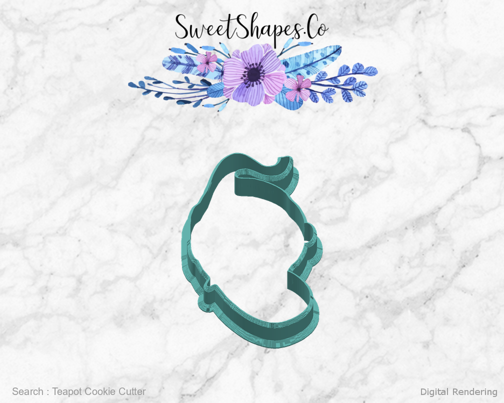 Teapot Cookie Cutter — right view