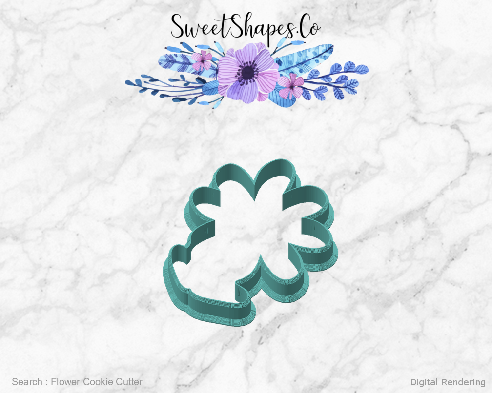 Flower Cookie Cutter — angled front view