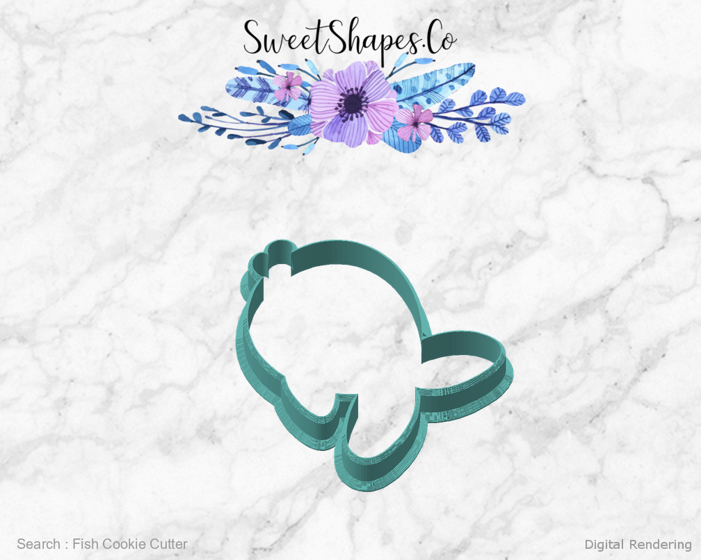 Fish Cookie Cutter — angled front view