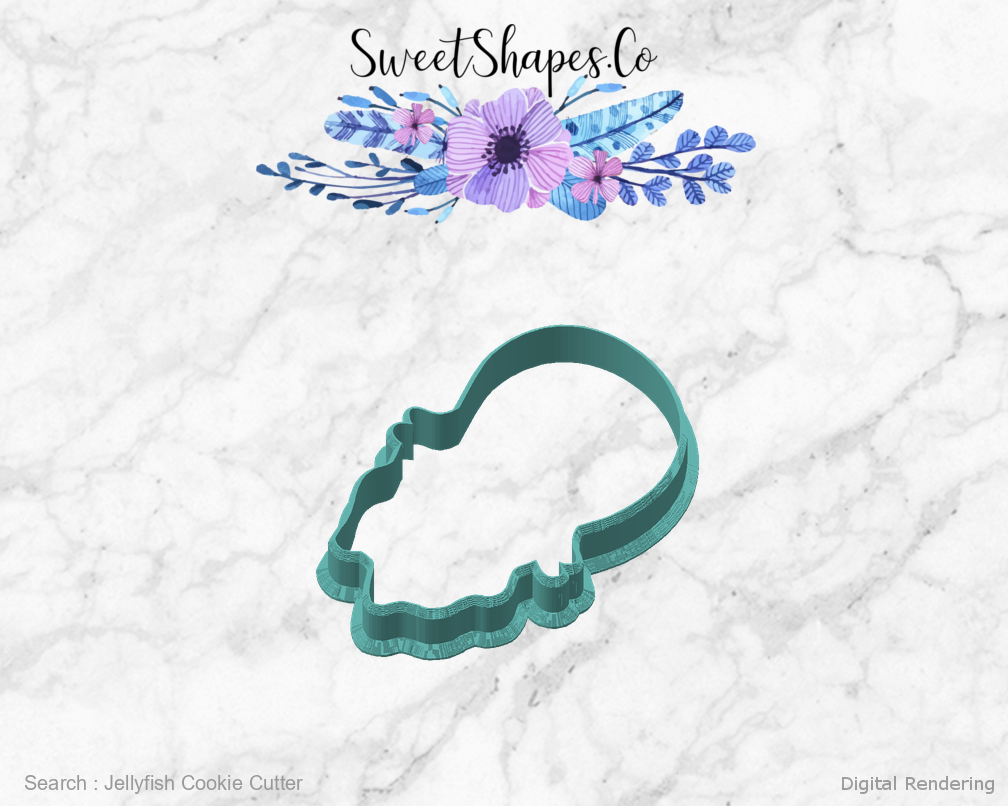 Jellyfish Cookie Cutter — angled front view