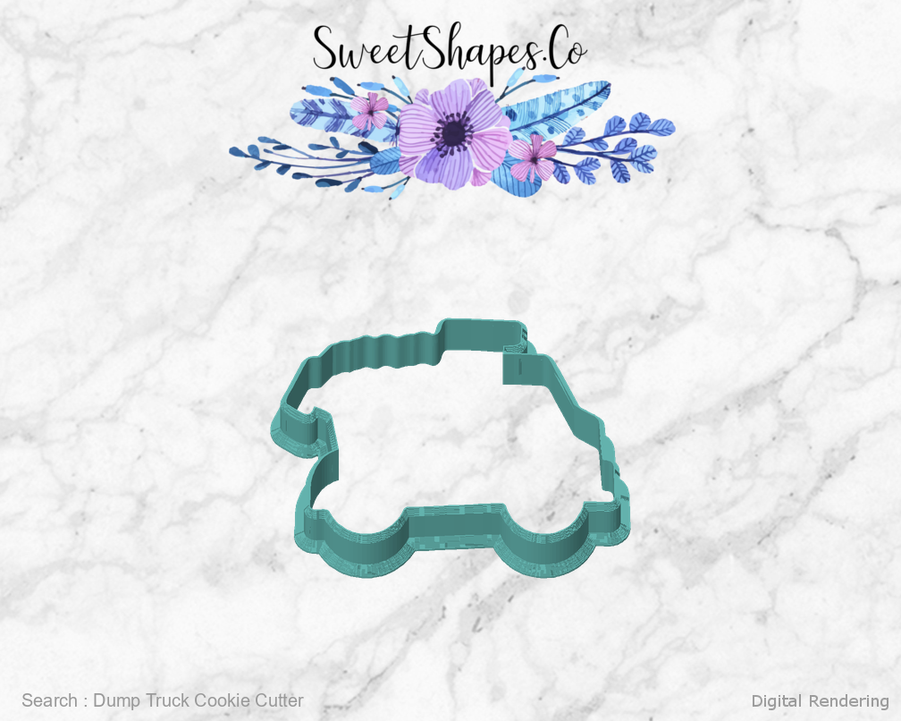 Dump Truck Cookie Cutter — front view