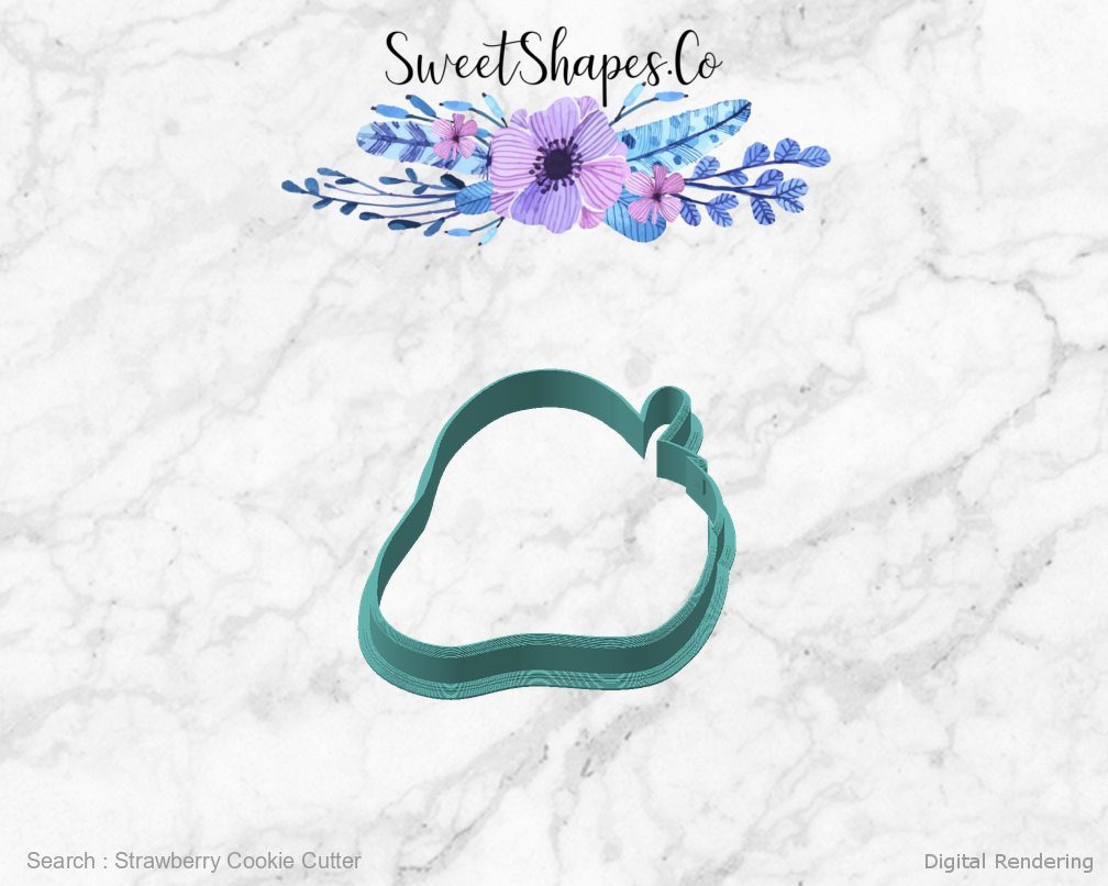 Strawberry Cookie Cutter — angled front view