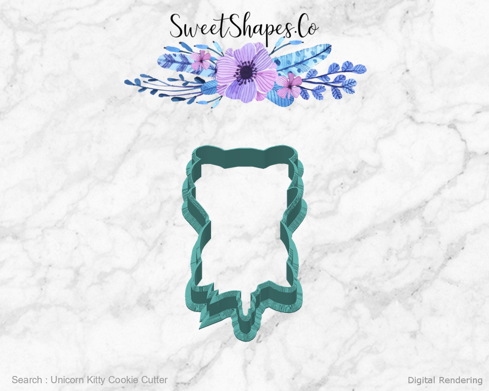 Unicorn Kitty Cookie Cutter — back view