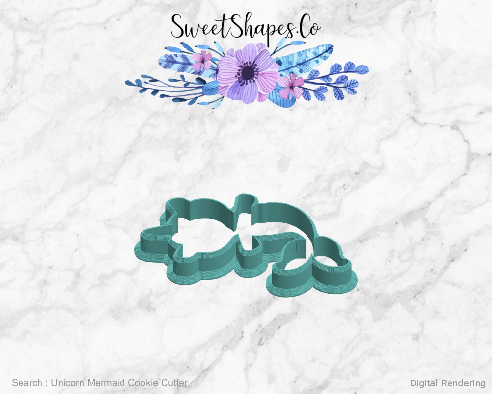 Unicorn Mermaid Cookie Cutter — left view