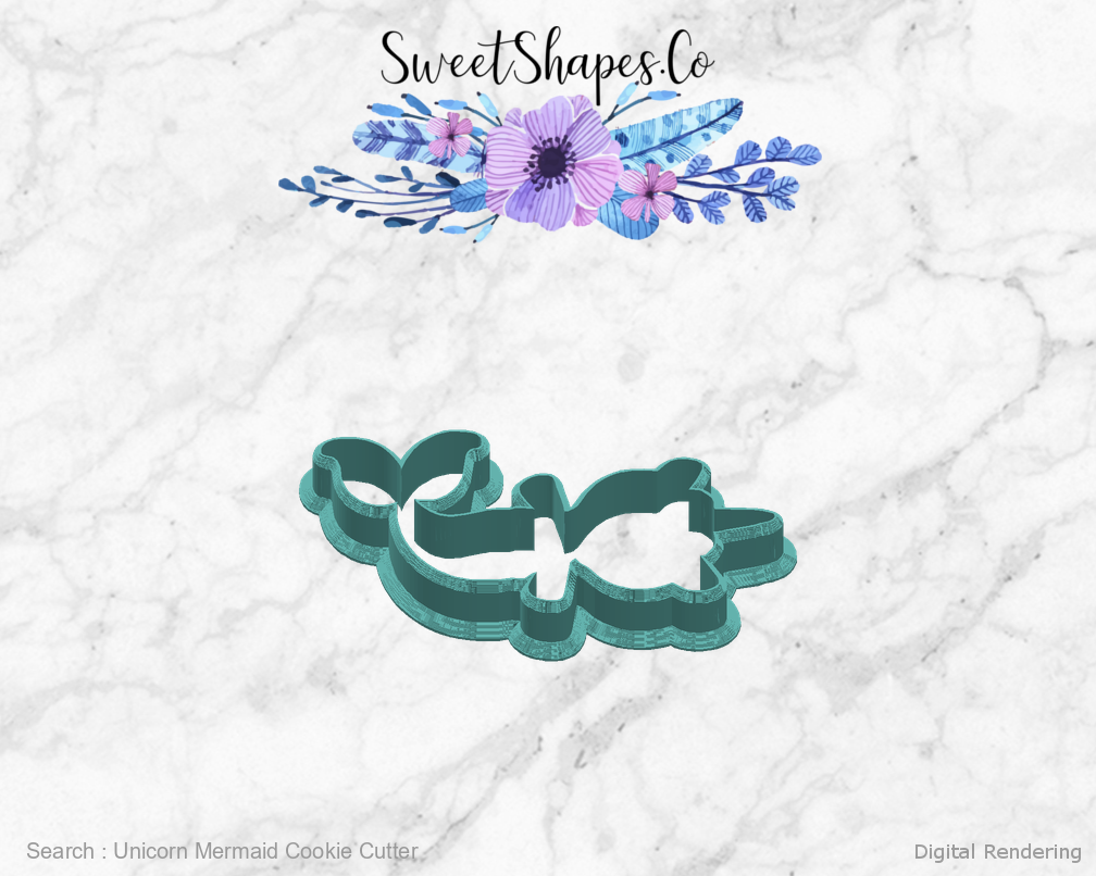 Unicorn Mermaid Cookie Cutter — right view