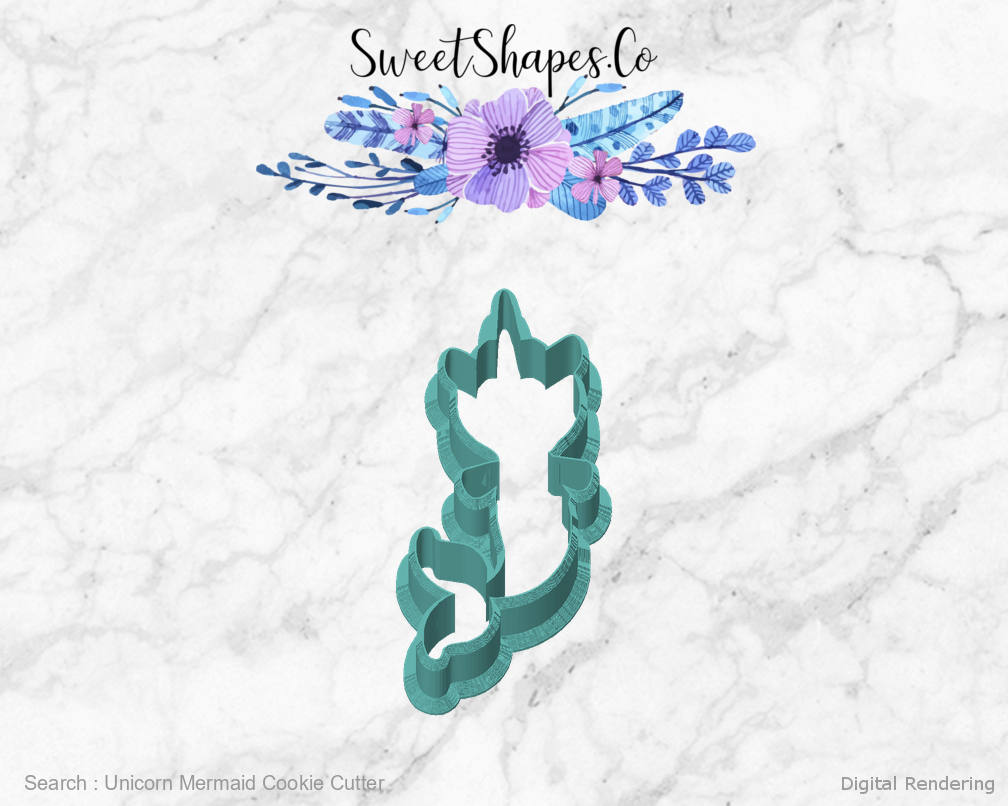 Unicorn Mermaid Cookie Cutter — front view
