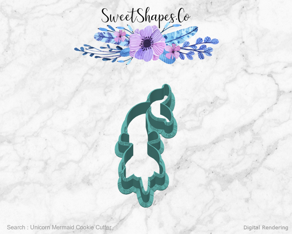 Unicorn Mermaid Cookie Cutter — back view