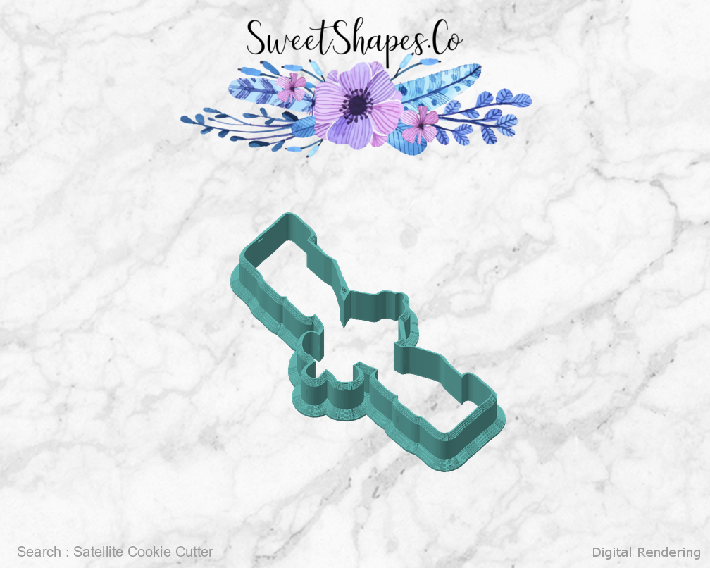 Satellite Cookie Cutter — angled front view