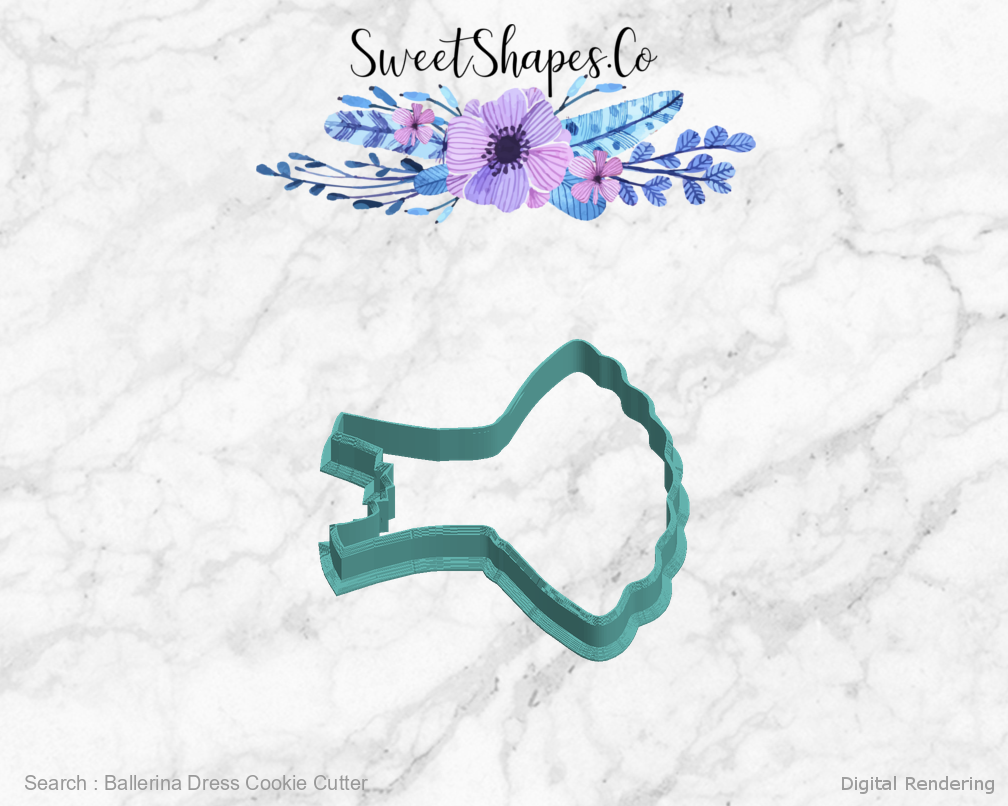 Ballerina Dress Cookie Cutter — left view