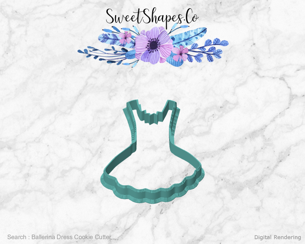 Ballerina Dress Cookie Cutter — front view