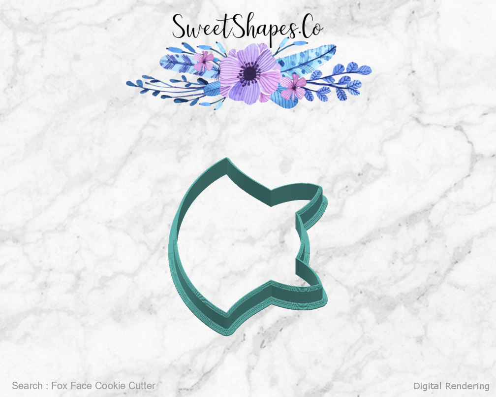 Fox Face Cookie Cutter — right view