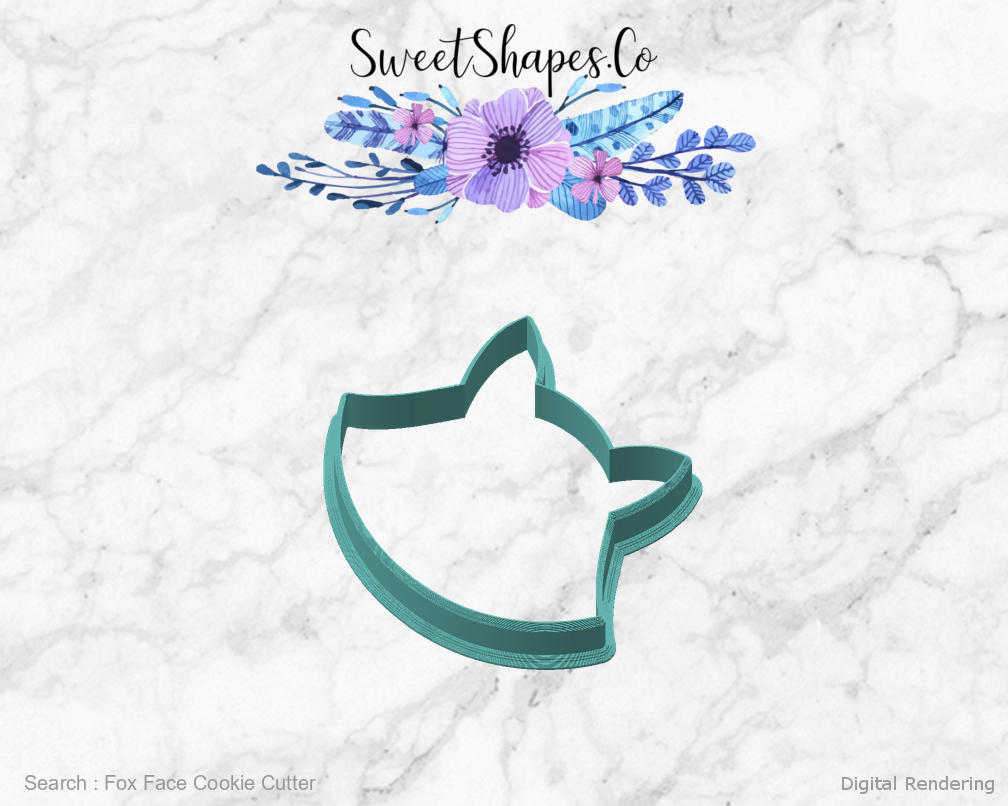 Fox Face Cookie Cutter — angled front view