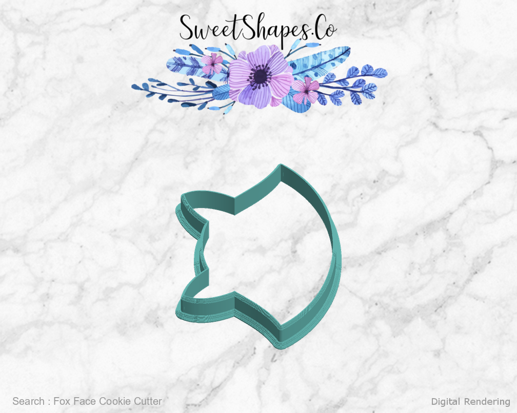 Fox Face Cookie Cutter — left view